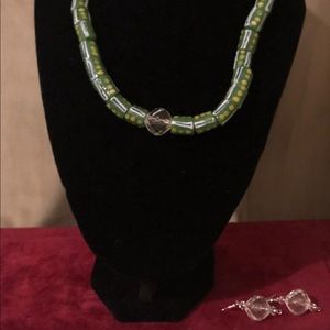 Two piece set African beads- necklace and earrings